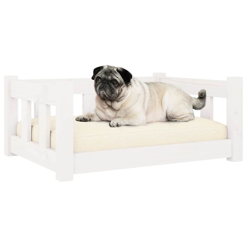 Cuccia per Cani Bianca 65,5x50,5x28 cm Legno Massello di Pino — foto 5 di 8