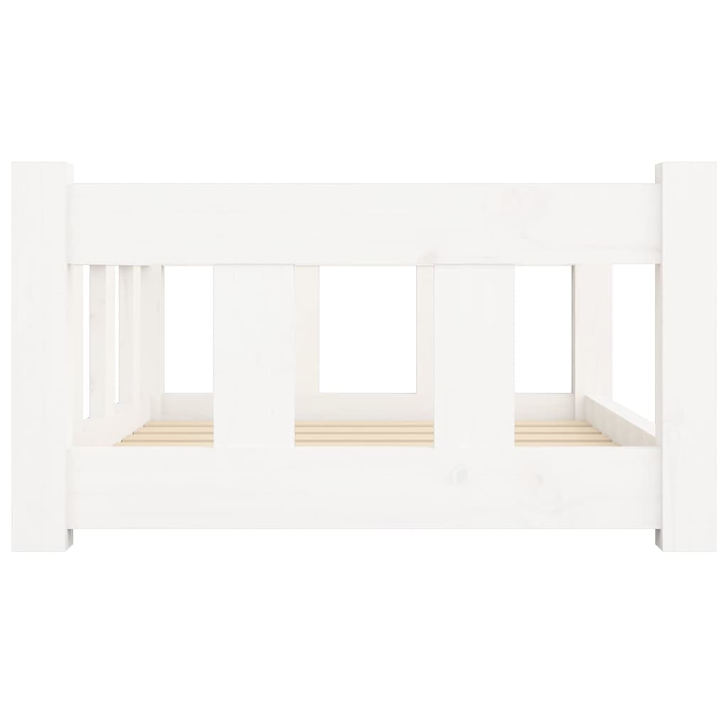 Cuccia per Cani Bianca 65,5x50,5x28 cm Legno Massello di Pino — foto 4 di 8