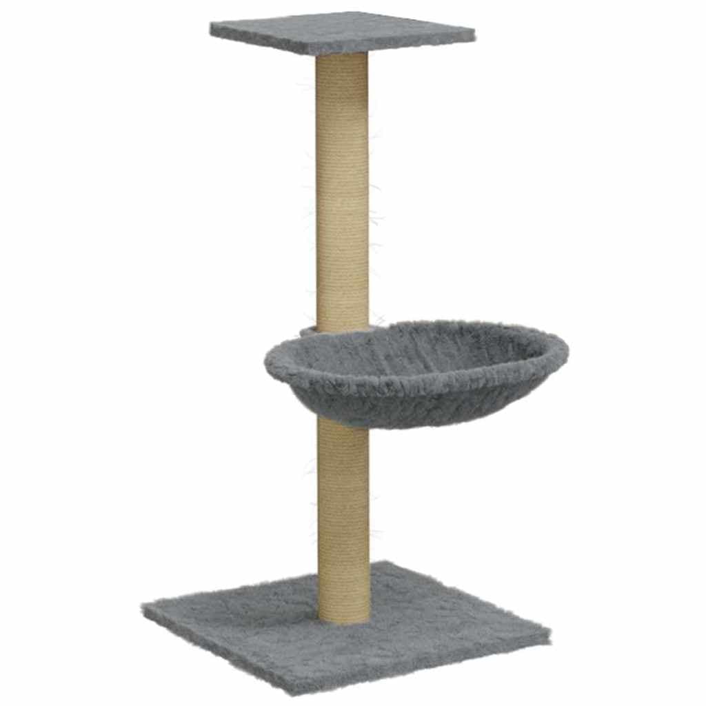 Albero per Gatti con Palo Tiragraffi Sisal Grigio Chiaro 74 cm — miniatura 2 di 8