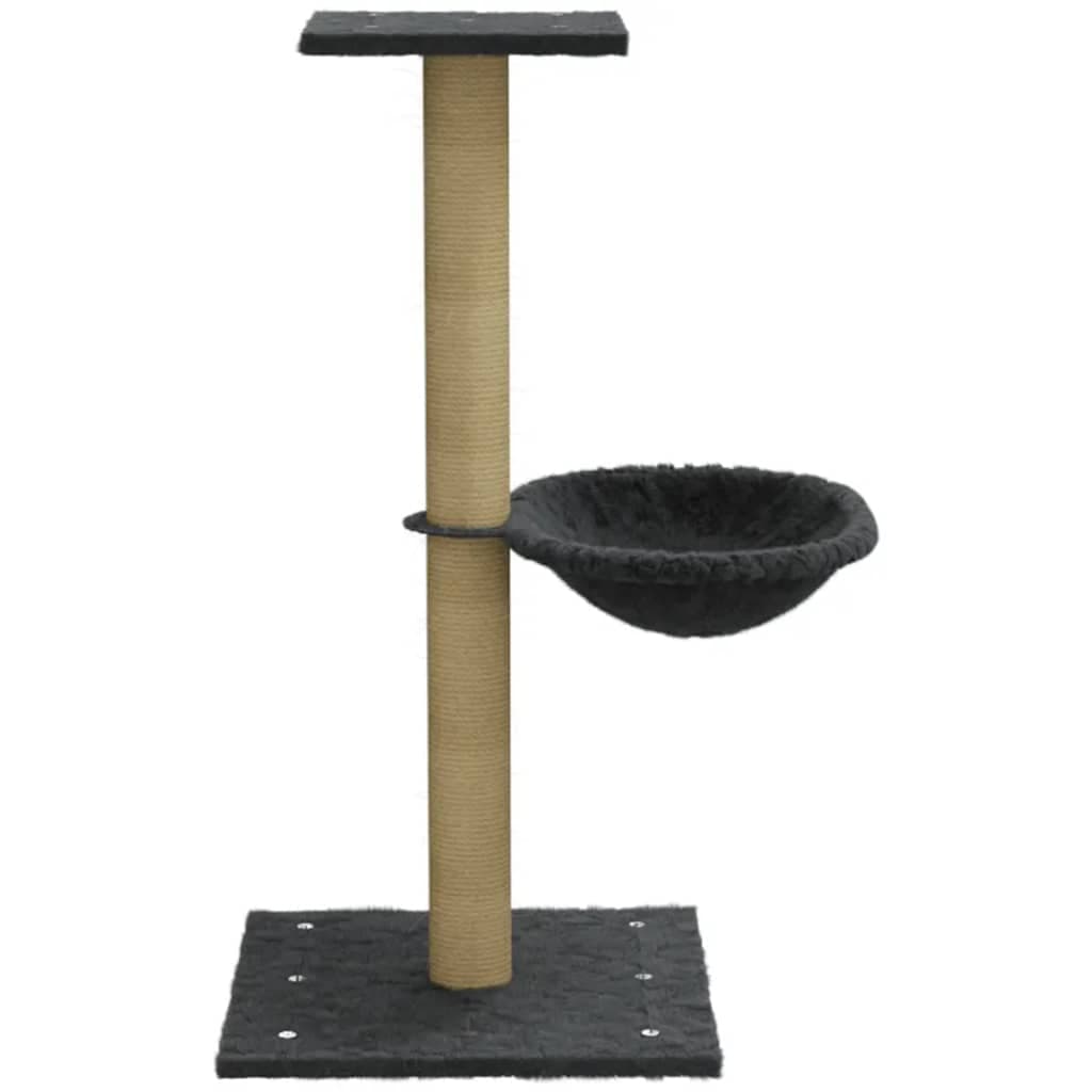 Albero per Gatti con Palo Tiragraffi Sisal Grigio Scuro 74 cm — miniatura 4 di 8