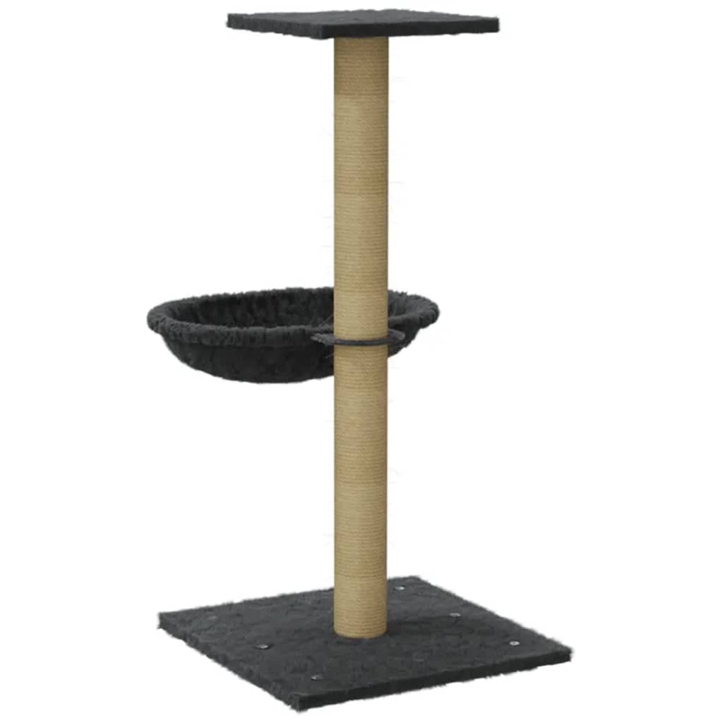 Albero per Gatti con Palo Tiragraffi Sisal Grigio Scuro 74 cm — miniatura 5 di 8