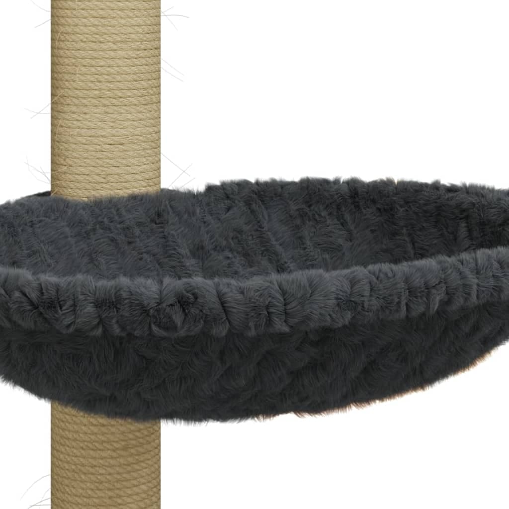 Albero per Gatti con Palo Tiragraffi Sisal Grigio Scuro 74 cm — miniatura 7 di 8