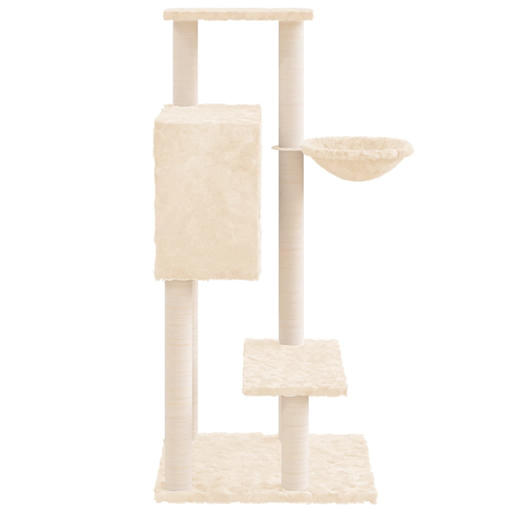 Albero per Gatti con Tiragraffi in Sisal Crema 108,5 cm — miniatura 4 di 6