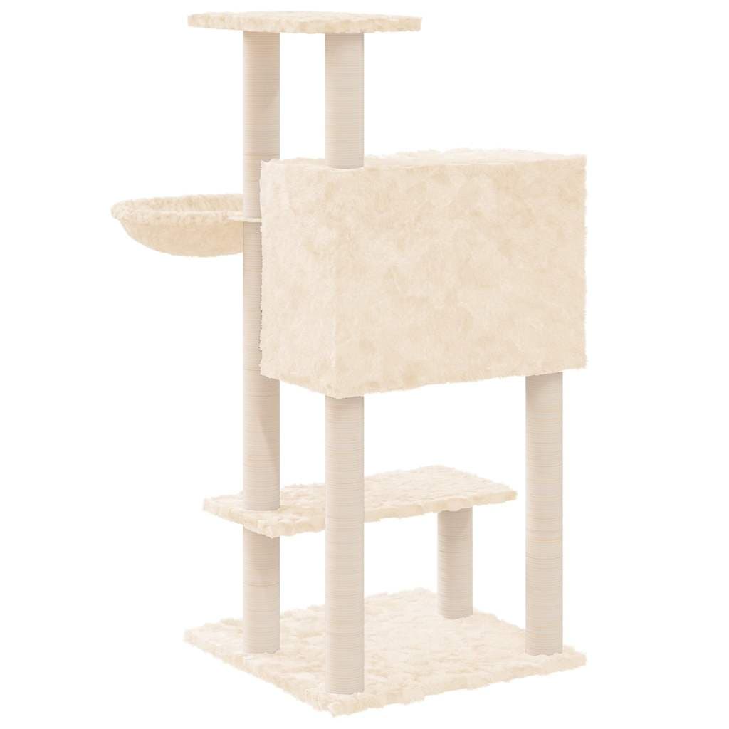 Albero per Gatti con Tiragraffi in Sisal Crema 108,5 cm — miniatura 5 di 6