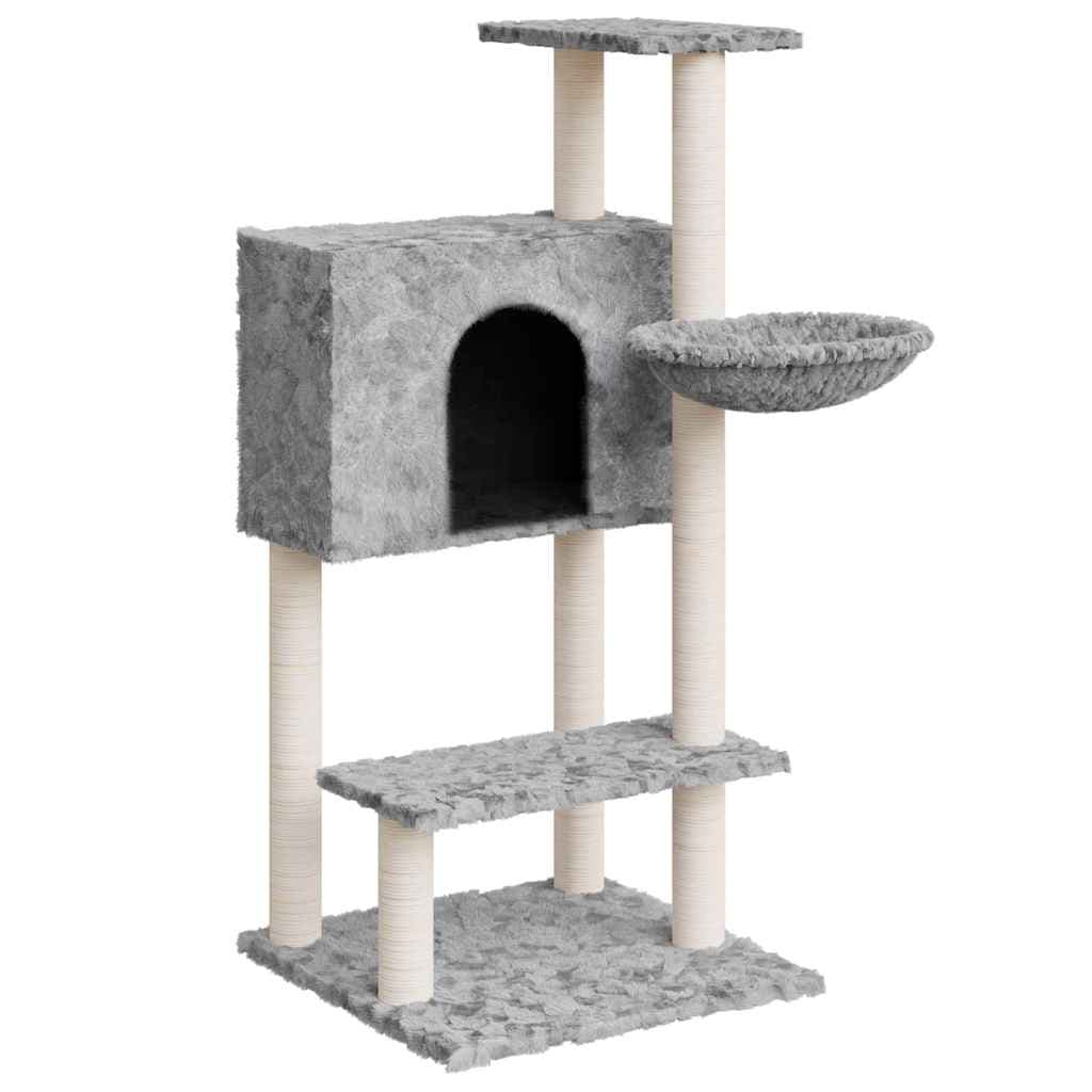 Albero per Gatti con Tiragraffi in Sisal Grigio Chiaro 108,5 cm — miniatura 2 di 6
