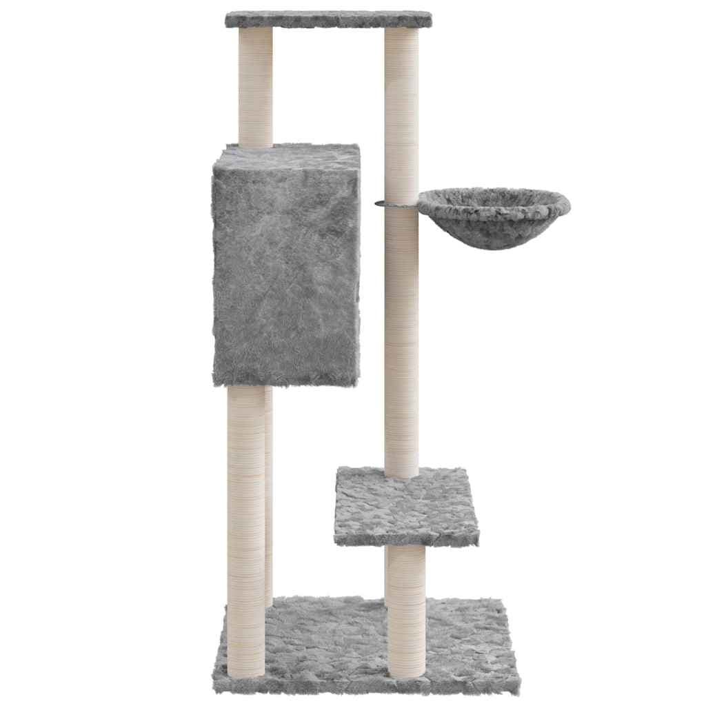 Albero per Gatti con Tiragraffi in Sisal Grigio Chiaro 108,5 cm — miniatura 4 di 6