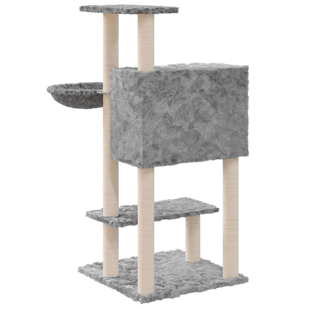 Albero per Gatti con Tiragraffi in Sisal Grigio Chiaro 108,5 cm — miniatura 5 di 6