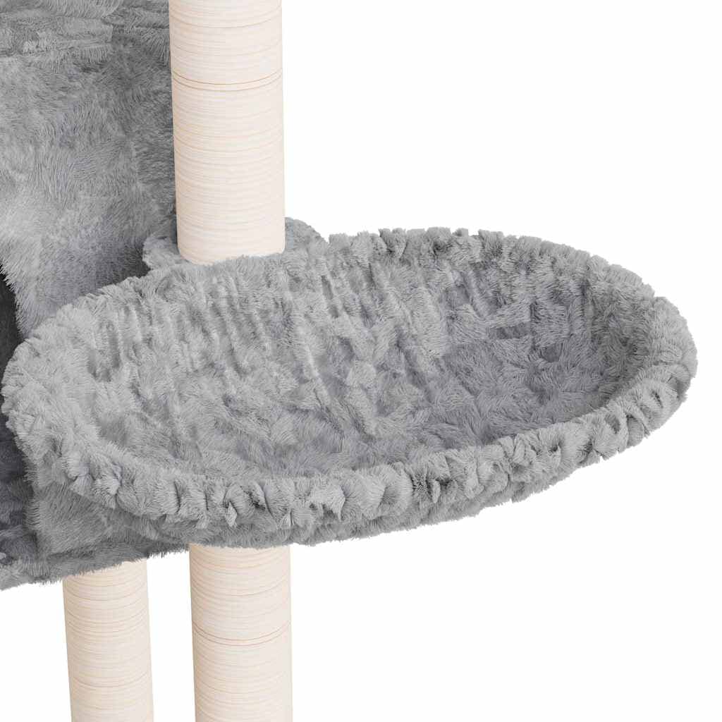 Albero per Gatti con Tiragraffi in Sisal Grigio Chiaro 108,5 cm — miniatura 6 di 6