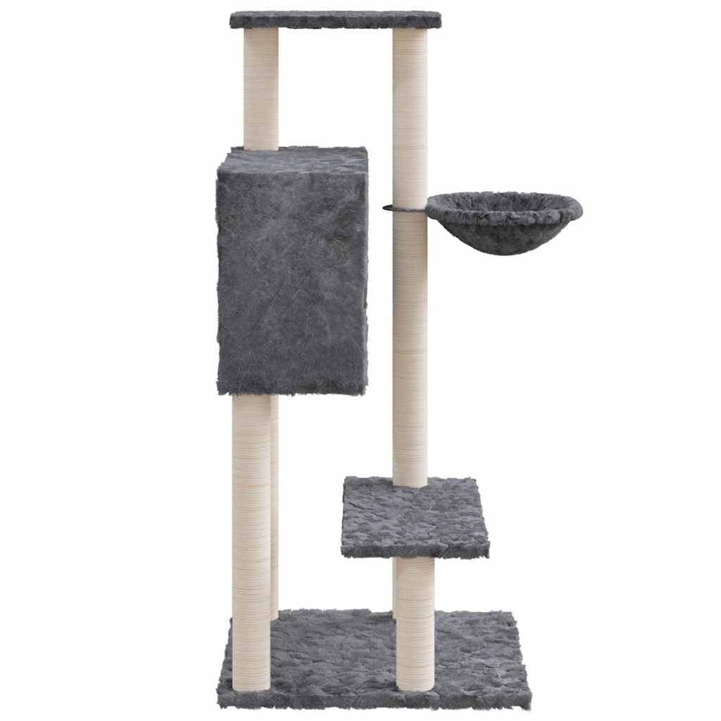 Albero per Gatti con Tiragraffi in Sisal Grigio Scuro 108,5 cm — miniatura 4 di 6