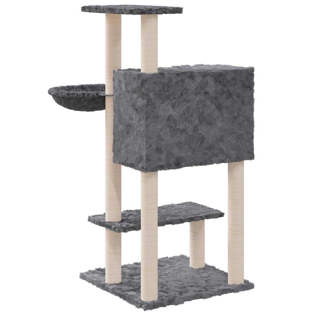 Albero per Gatti con Tiragraffi in Sisal Grigio Scuro 108,5 cm — miniatura 5 di 6