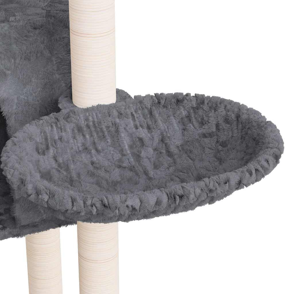 Albero per Gatti con Tiragraffi in Sisal Grigio Scuro 108,5 cm — miniatura 6 di 6