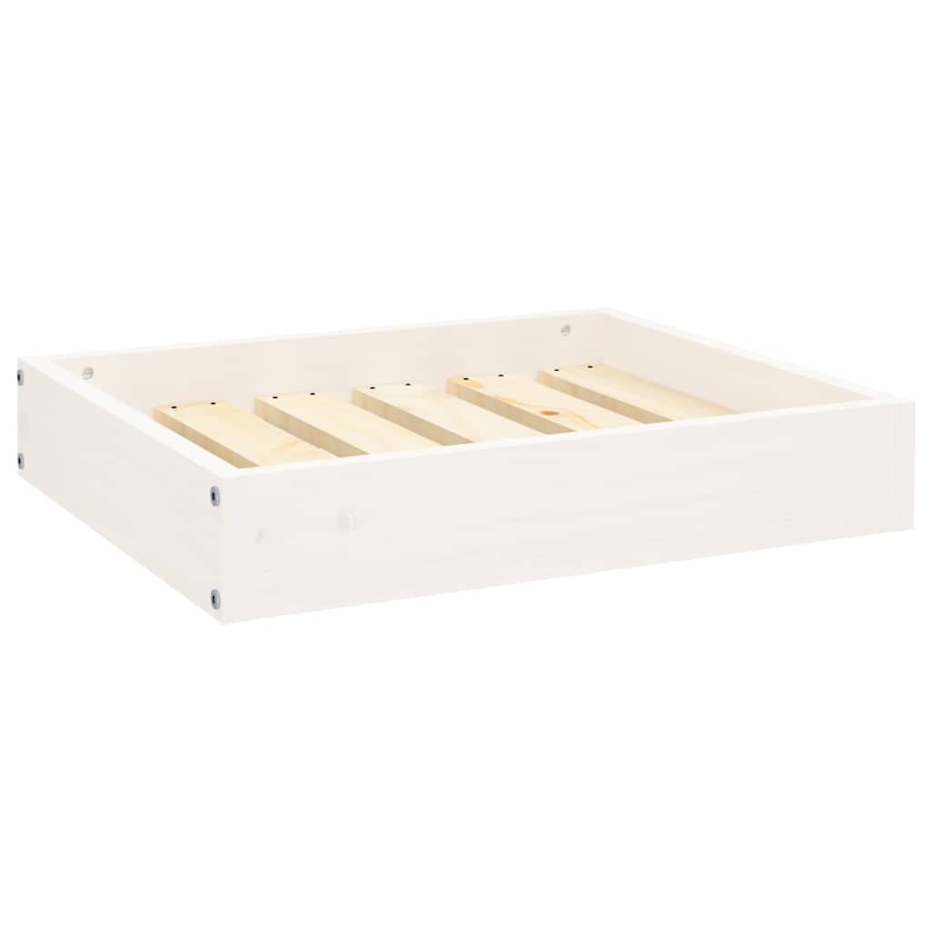 Cuccia per Cani Bianca 51,5x44x9 cm in Legno Massello di Pino — miniatura 2 di 8
