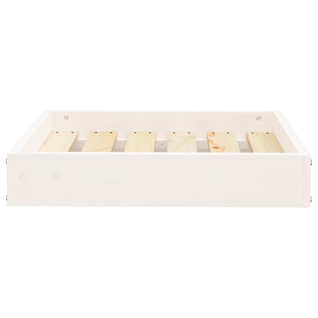 Cuccia per Cani Bianca 51,5x44x9 cm in Legno Massello di Pino — miniatura 4 di 8