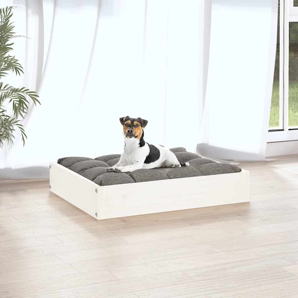 Cuccia per Cani Bianca 51,5x44x9 cm in Legno Massello di Pino — miniatura 3 di 8
