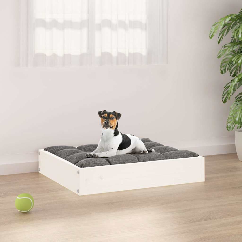 Cuccia per Cani Bianca 51,5x44x9 cm in Legno Massello di Pino — miniatura 1 di 8