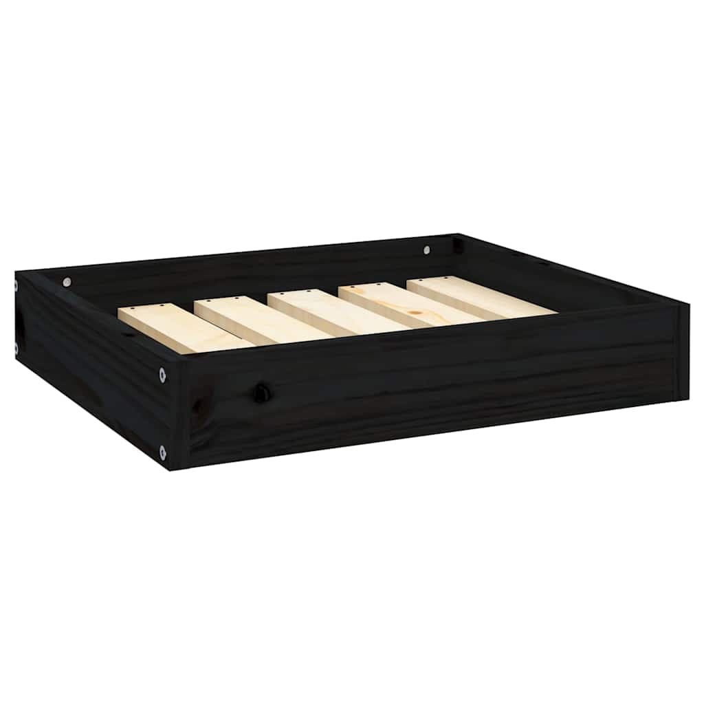 Cuccia per Cani Nera 51,5x44x9 cm in Legno Massello di Pino — miniatura 2 di 8