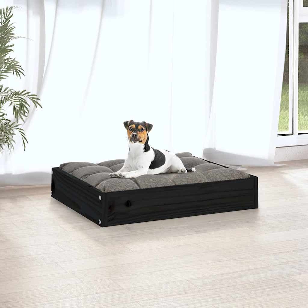 Cuccia per Cani Nera 51,5x44x9 cm in Legno Massello di Pino — miniatura 3 di 8