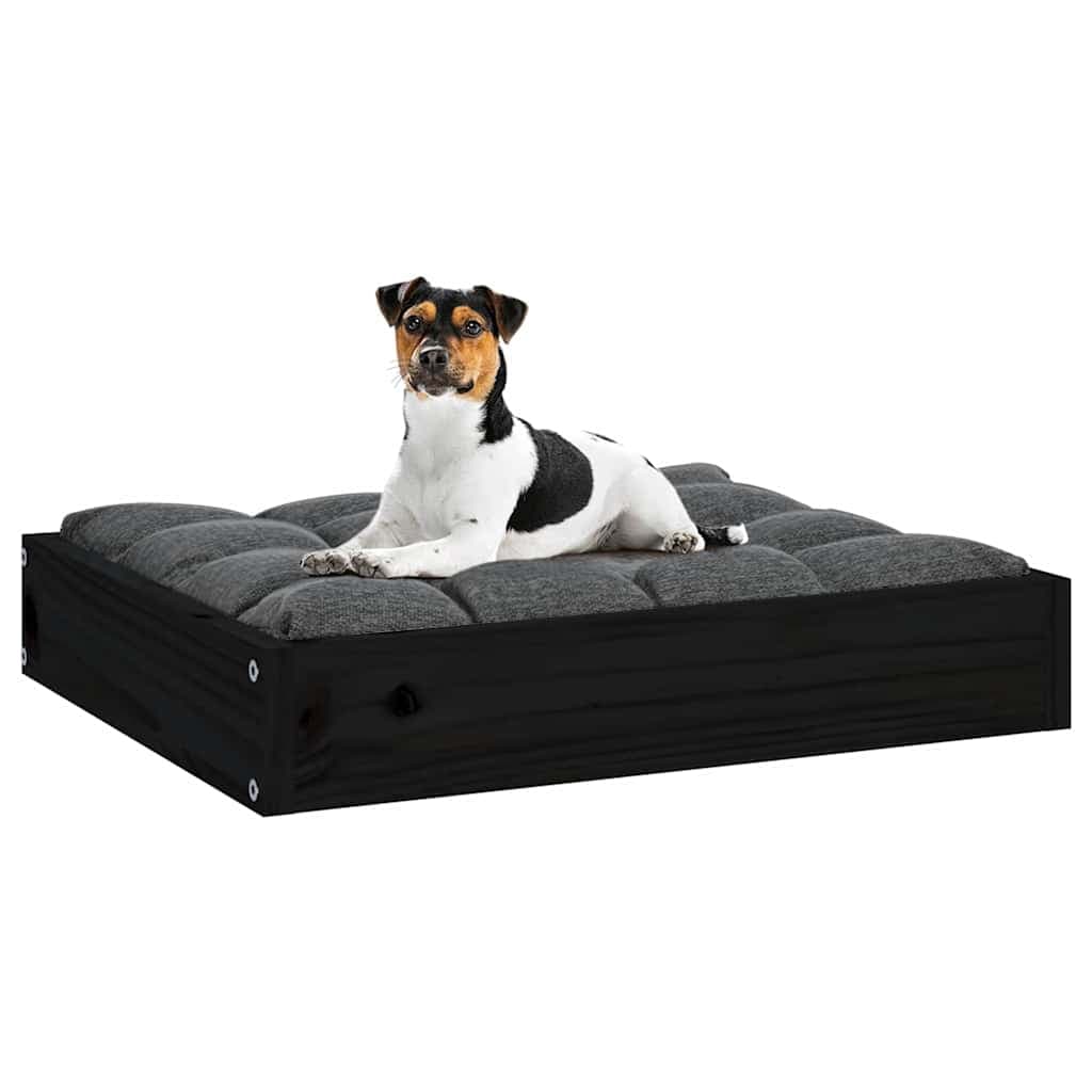 Cuccia per Cani Nera 51,5x44x9 cm in Legno Massello di Pino — miniatura 6 di 8