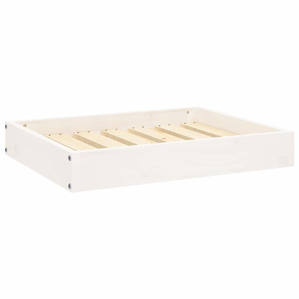 Cuccia per Cani Bianca 61,5x49x9 cm in Legno Massello di Pino — miniatura 2 di 8