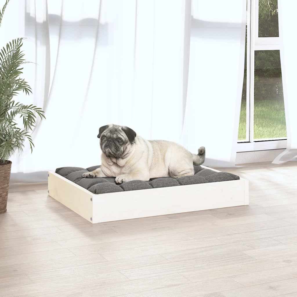 Cuccia per Cani Bianca 61,5x49x9 cm in Legno Massello di Pino — miniatura 3 di 8