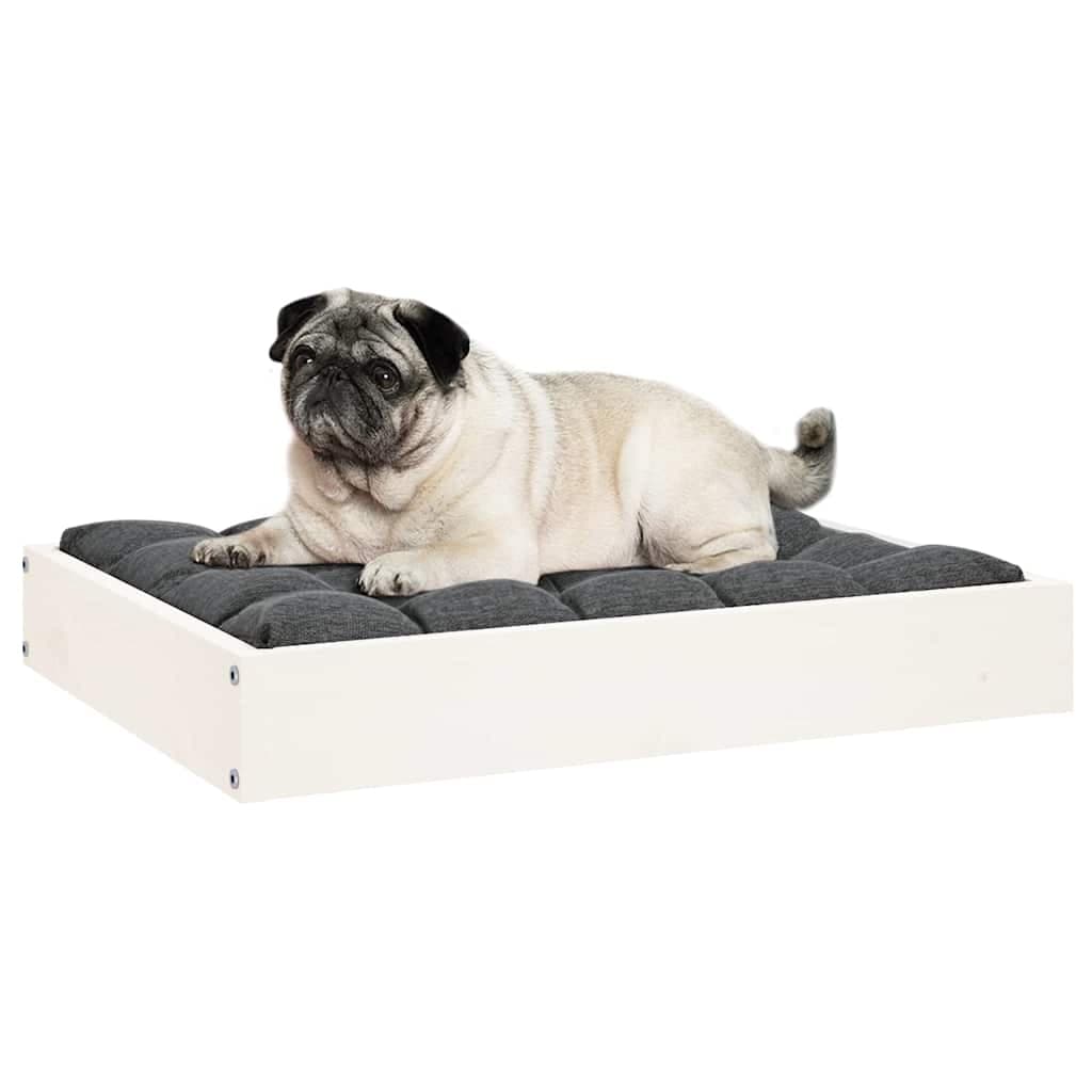 Cuccia per Cani Bianca 61,5x49x9 cm in Legno Massello di Pino — miniatura 6 di 8