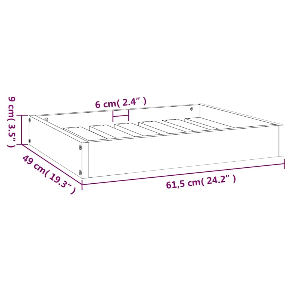 Cuccia per Cani Bianca 61,5x49x9 cm in Legno Massello di Pino — miniatura 8 di 8