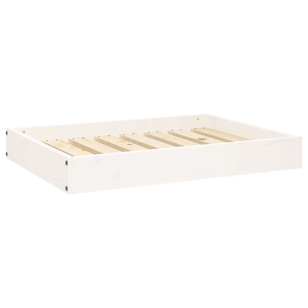 Cuccia per Cani Bianca 71,5x54x9 cm in Legno Massello di Pino — miniatura 2 di 8