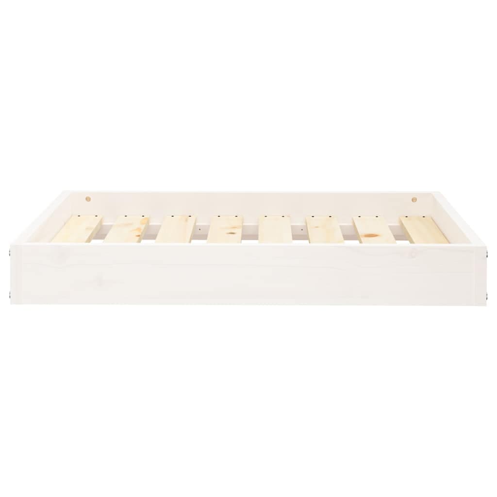 Cuccia per Cani Bianca 71,5x54x9 cm in Legno Massello di Pino — miniatura 4 di 8