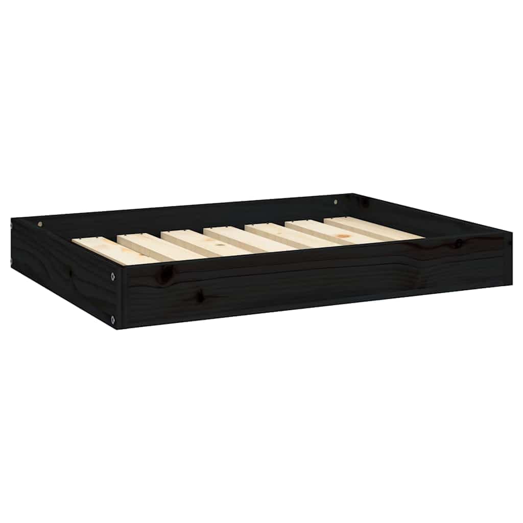 Cuccia per Cani Nera 71,5x54x9 cm in Legno Massello di Pino — miniatura 2 di 8