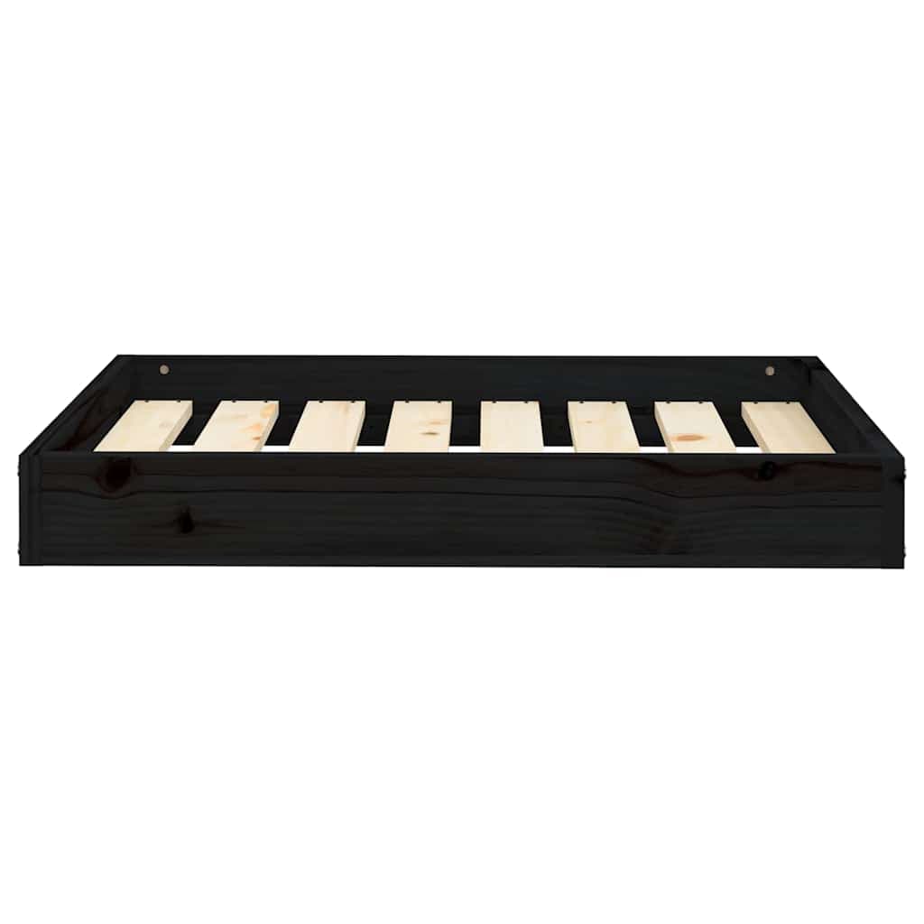 Cuccia per Cani Nera 71,5x54x9 cm in Legno Massello di Pino — miniatura 4 di 8