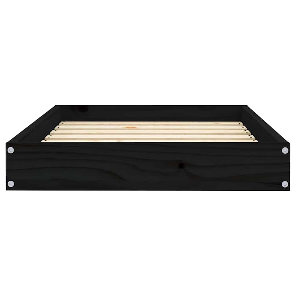 Cuccia per Cani Nera 71,5x54x9 cm in Legno Massello di Pino — miniatura 5 di 8