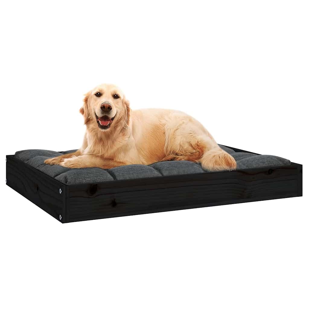 Cuccia per Cani Nera 71,5x54x9 cm in Legno Massello di Pino — miniatura 6 di 8