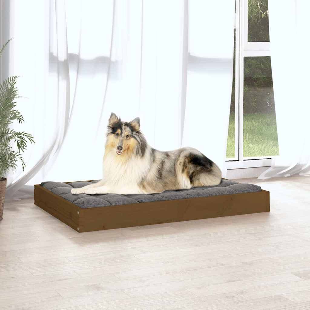 Cuccia per Cani Ambrata 91,5x64x9 cm in Legno Massello di Pino — foto 3 di 8