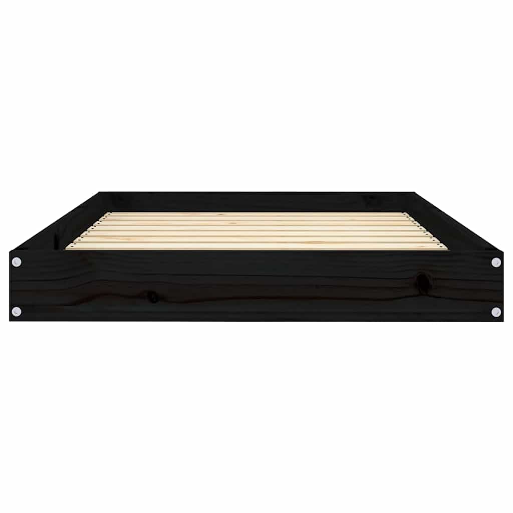 Cuccia per Cani Nera 91,5x64x9 cm in Legno Massello di Pino — miniatura 5 di 8