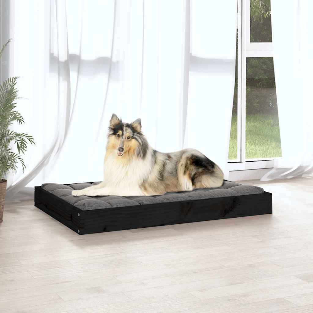 Cuccia per Cani Nera 91,5x64x9 cm in Legno Massello di Pino — foto 4 di 7