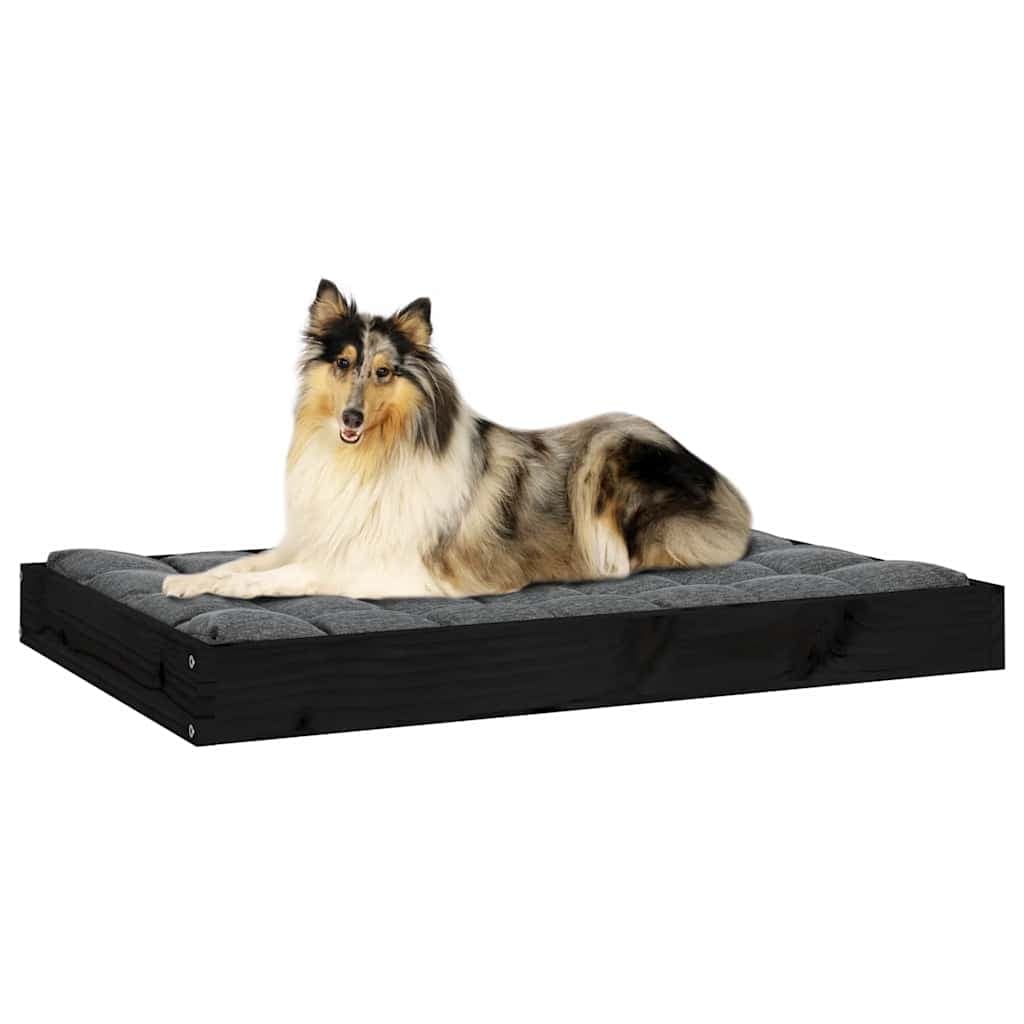 Cuccia per Cani Nera 91,5x64x9 cm in Legno Massello di Pino — foto 5 di 7
