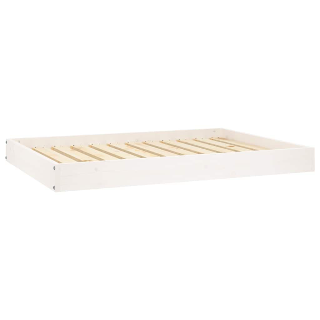 Cuccia per Cani Bianca 101,5x74x9 cm in Legno Massello di Pino — foto 2 di 7