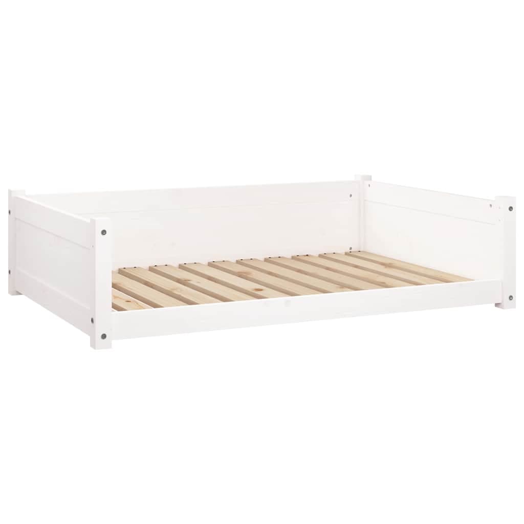 Cuccia per Cani Bianca 105,5x75,5x28 cm Legno Massello di Pino — miniatura 2 di 7
