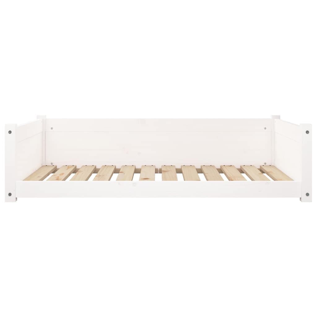 Cuccia per Cani Bianca 105,5x75,5x28 cm Legno Massello di Pino — miniatura 4 di 7