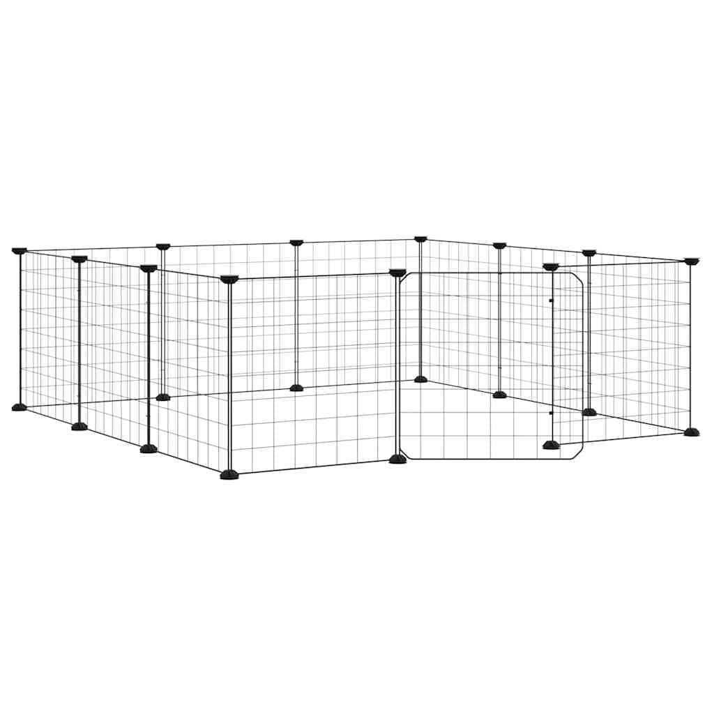 Gabbia per animali domestici 12 pannelli con porta 105x105x35cm — miniatura 2 di 8