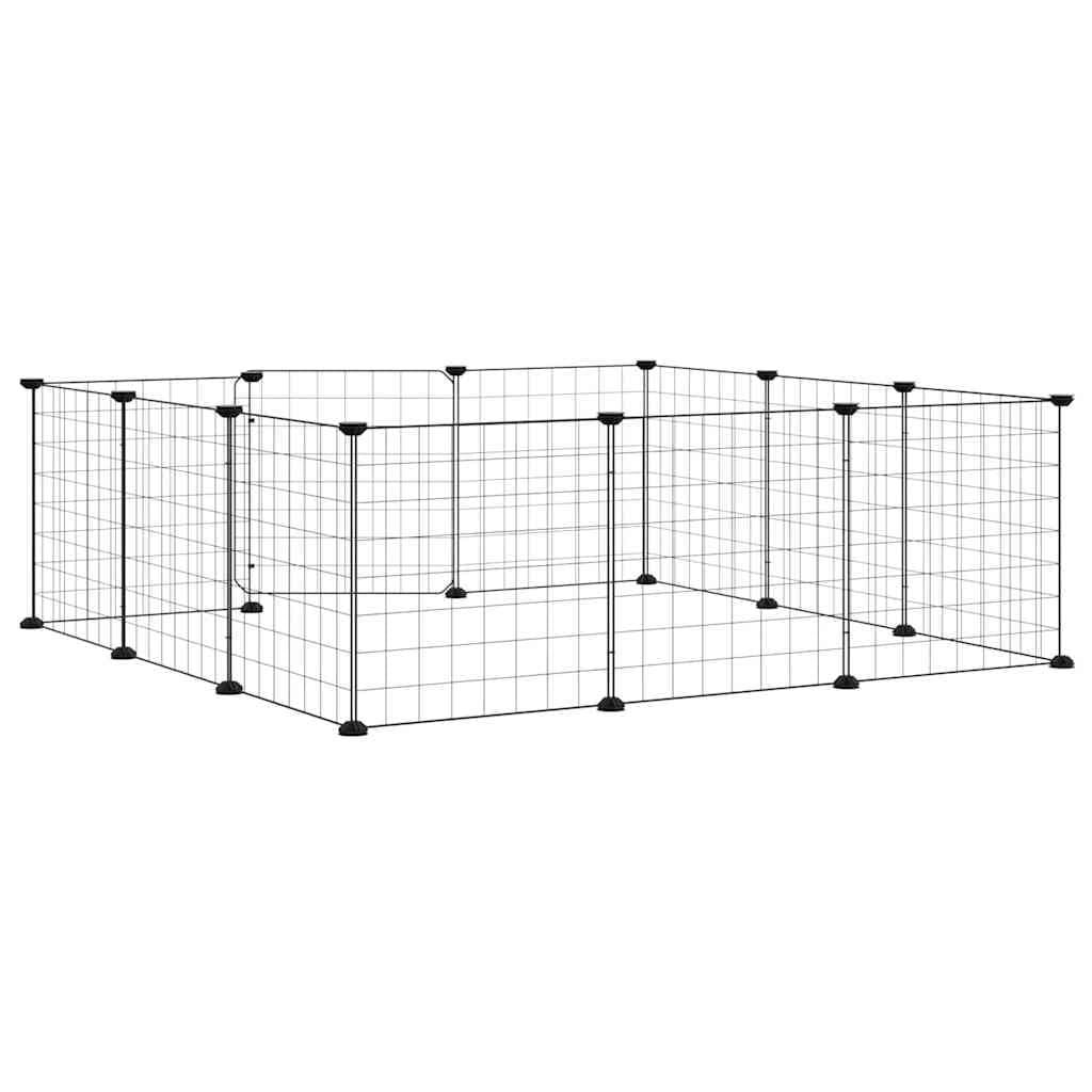 Gabbia per animali domestici 12 pannelli con porta 105x105x35cm — miniatura 5 di 8