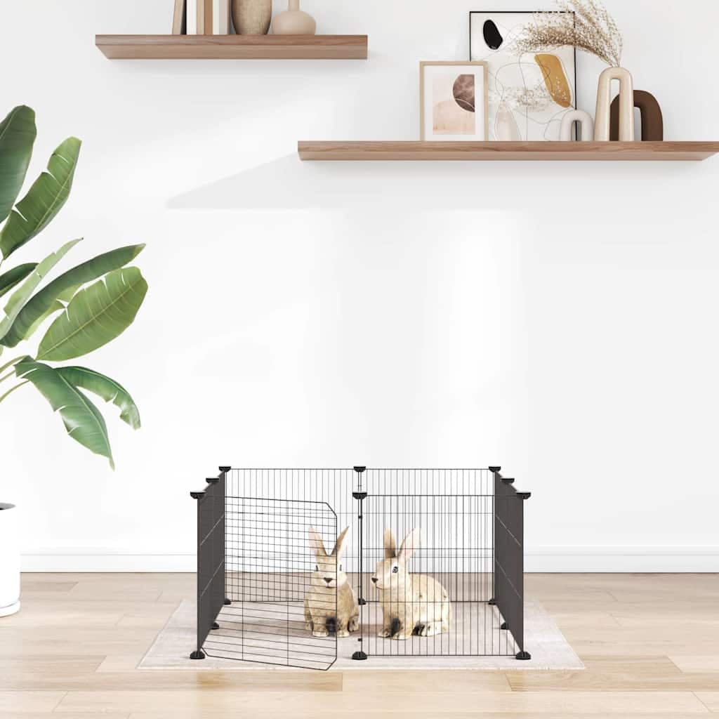 Gabbia per animali domestici a 8 pannelli con porta 70x70x35 cm — miniatura 1 di 8