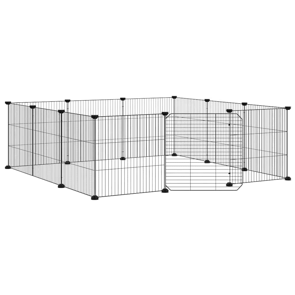 Gabbia per animali domestici 12 pannelli con porta 105x105x35cm — miniatura 2 di 8