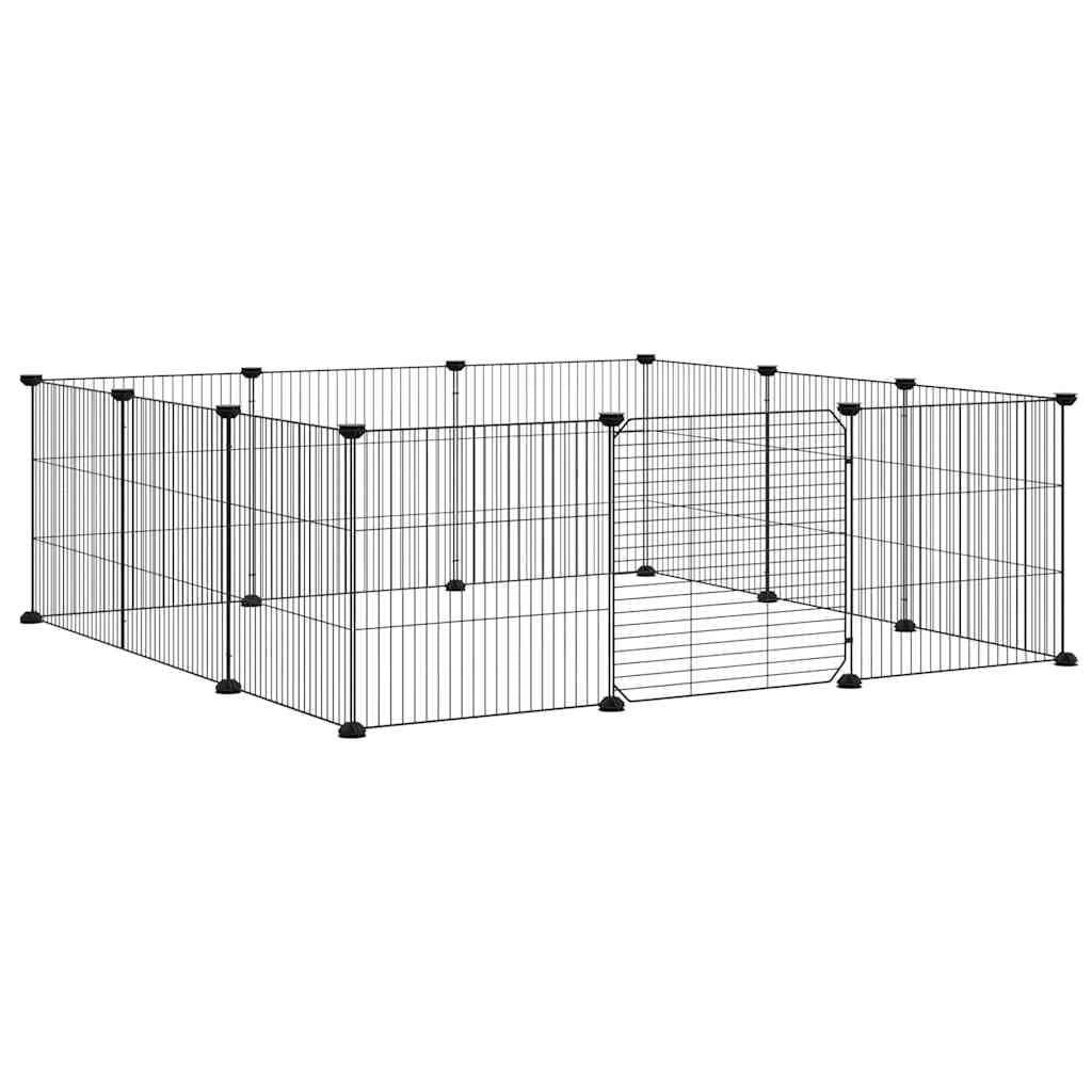 Gabbia per animali domestici 12 pannelli con porta 105x105x35cm — miniatura 3 di 8
