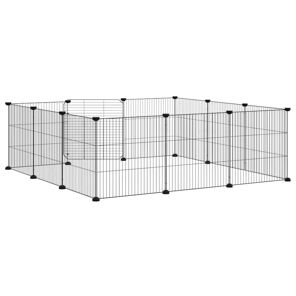 Gabbia per animali domestici 12 pannelli con porta 105x105x35cm — miniatura 5 di 8