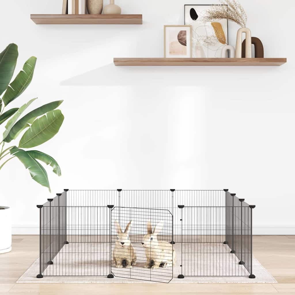 Gabbia per animali domestici 12 pannelli con porta 105x105x35cm — miniatura 1 di 8