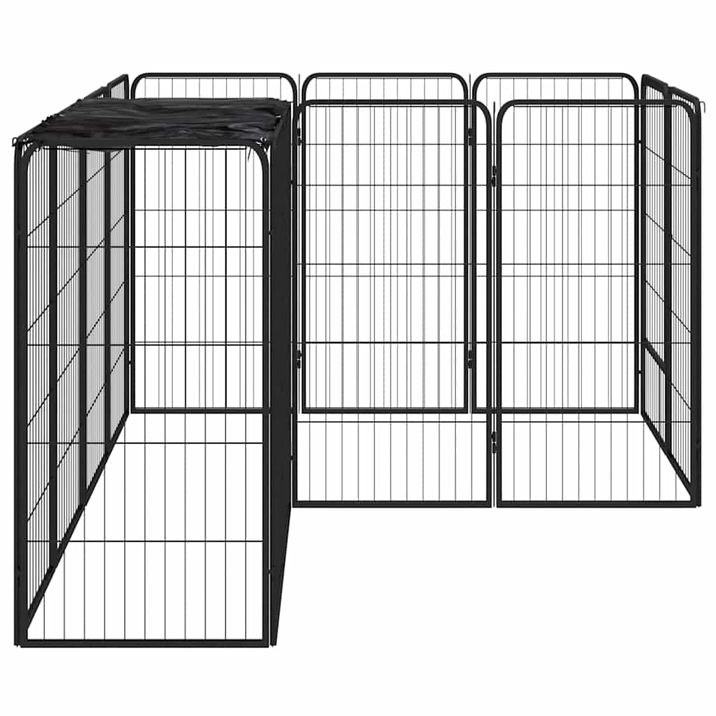 Box Cani 14 Pannelli Nero 50x100 cm Acciaio Verniciato Polvere — miniatura 2 di 4