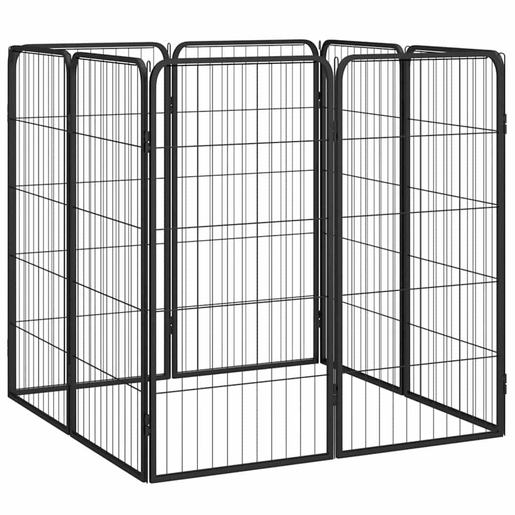 Box Cani 8 Pannelli Nero 50x100 cm Acciaio Verniciato Polvere — miniatura 2 di 5