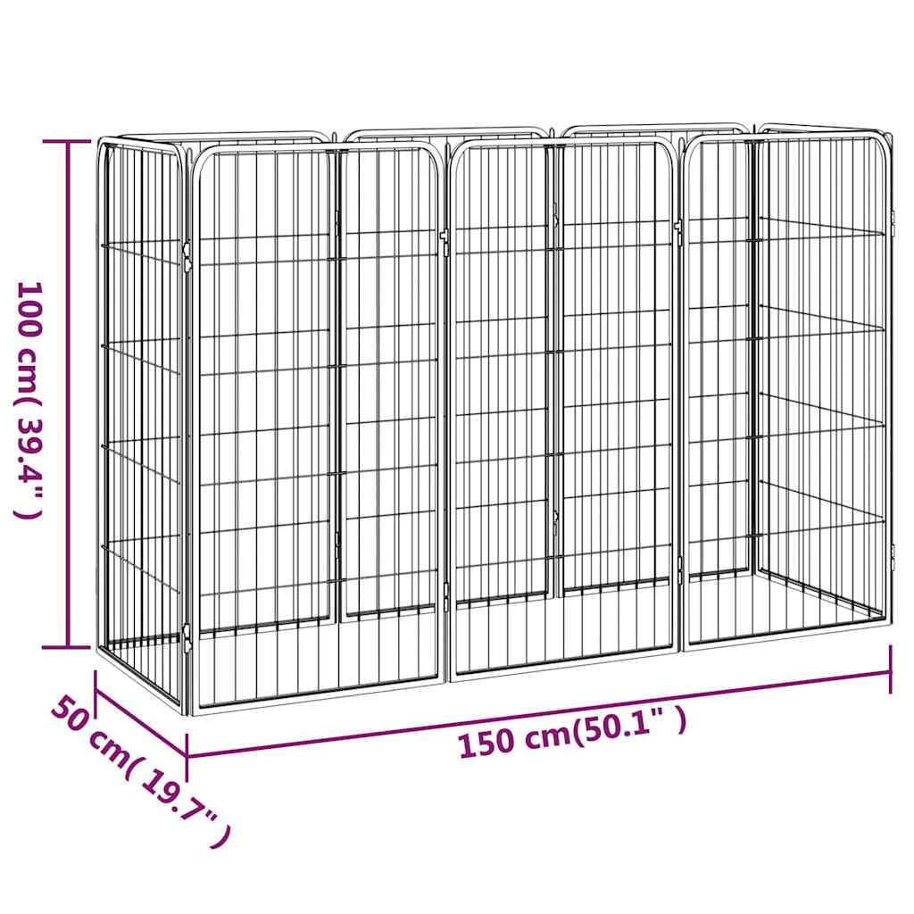 Box Cani 8 Pannelli Nero 50x100 cm Acciaio Verniciato Polvere — miniatura 5 di 5
