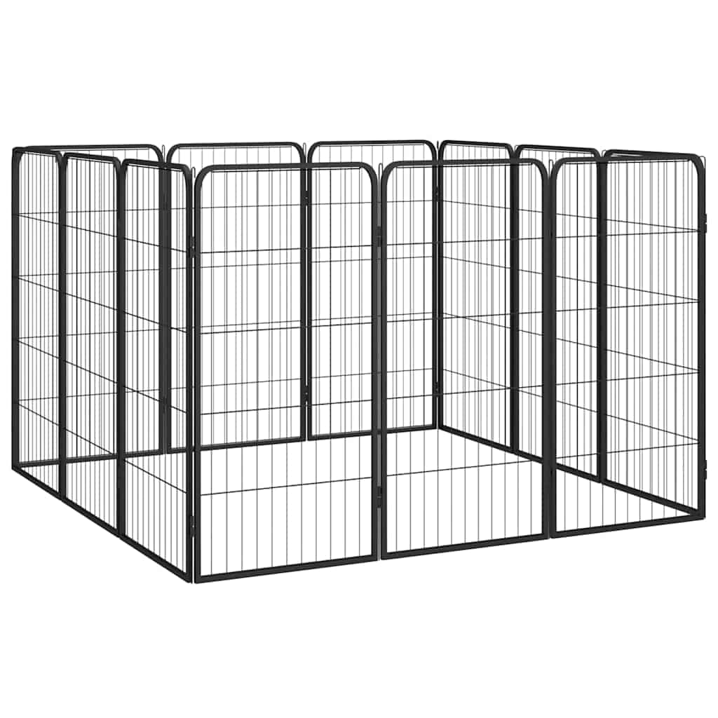 Box Cani 12 Pannelli Nero 50x100 cm Acciaio Verniciato Polvere — foto 2 di 5